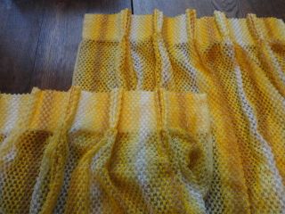 1 pr Vtg 1970 ' s Yellow Pleated Window Curtains Panels Drapes JCPenney 72 