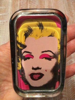 Andy Warhol Loop Marilyn Monroe Paperweight 2 5/8 " By 4 1/8 " - Good Color Detail
