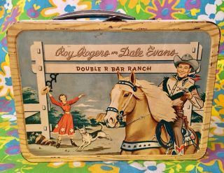 1950’s Roy Rogers & Dale Evans Lunchbox & Thermos Blue Band