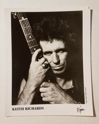Keith Richards - Vintage Record Label Photo - Virgin Records 1988