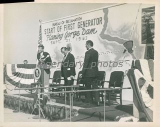 1963 John F.  Kennedy At Flaming Gorge Dam News Service Photo
