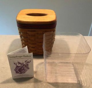 Longaberger 1994 Father’s Day Tissue Basket Protector & Lid Very Good