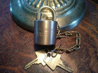 Vintage Us Military American High Security Padlock With (2) Keys