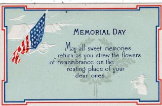 Patriotic Memoial Day Old Postcard 5/11 40fix
