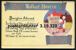 320 - Toronto 1920s Walker House Hotel Advertising