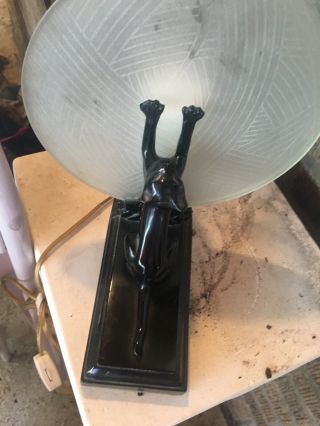 Vintage Sarscparilla Art Deco Cat Lamp Made In America