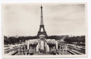 France Old Postcard Paris Les Fontaines Du Palais De Chaillot Et La Tour Eiffel