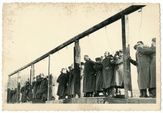 1946 Real Photo Post Card Russian Hanging Of German Soldiers