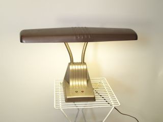 Vintage Dazor Gooseneck Industrial Desk Lamp Mid Century Machine Age art deco 4