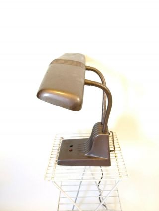 Vintage Dazor Gooseneck Industrial Desk Lamp Mid Century Machine Age art deco 5