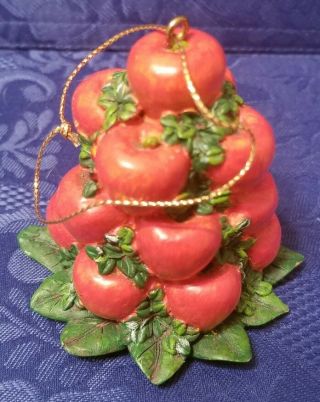 Lang & Wise Colonial Williamsburg Apple Cone Christmas Ornament Pre - Owned W/ Box