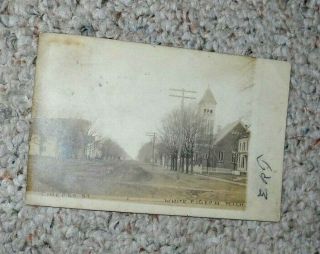 Real Photo Postcard Chicago Street White Pigeon Michigan 1906