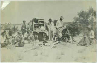 Vintage Western Rppc Cowboys At The Chuck Wagon Camp Site Real Photo