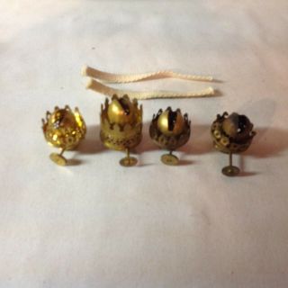 Group Of 4 Miniature Kerosene Oil Lamp Burners P&a Abco Other
