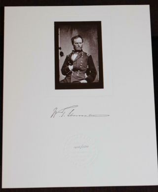 Mathew Brady William T Sherman Civil War Photo Glass Negative Contact Print
