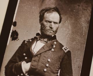 Mathew Brady William T Sherman Civil War PHOTO Glass Negative Contact Print 3