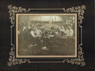 Vintage Photo Workers In Textile Workshop Occupational Ouvriers Atelier Ca 1910