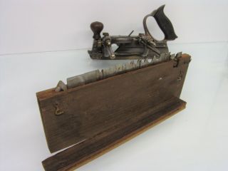 Vintage Stanley No.  45 Combination Plow Plane with 1 Cutter Set 2
