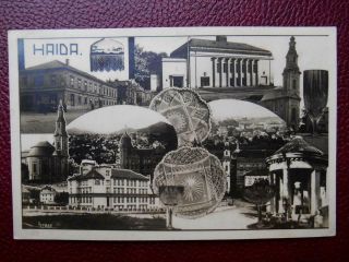 Haida Nový Bor Czech Republic Vintage Rp Postcard 1930s