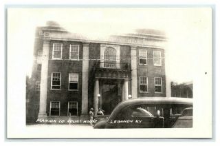 Vintage Postcard Rppc Marion County Court House Lebanon Kentucky C1