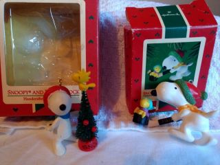 Hallmark Snoopy And Woodstock Handcrafted Christmas Ornament Vintage 1980