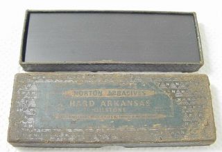 Vintage Norton Black Hard Arkansas Bench Sharpening Stone Watchmaker Knife Etc.