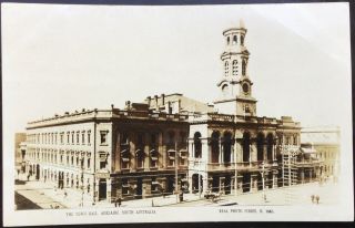 The Town Hall,  Adelaide,  South Australia - Real Photo Antique Postcard