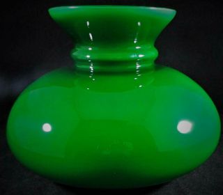 Vintage Cased Emerald Green Glass Student Lamp Shade 7 " Rim B&h Rayo Aladdin