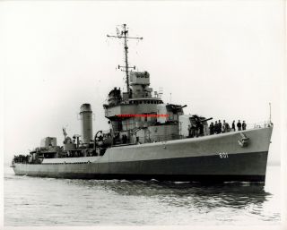 1960 Uss Champlin Dd - 601 Benson Class Destroyer Navy Ship Photo Rare