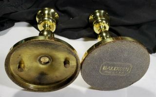 Vintage Baldwin Brass 5 inch Candlesticks Pair Made in USA 3