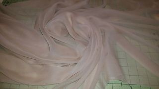 Vintage Silk Chiffon Fabric Nude Beige Pinkish 1 Yard 20 Inches X 45 Inches