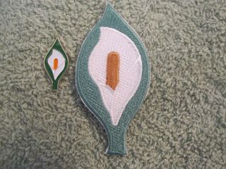 Easter Lily Patch/lapel Pin Set Tri/colors Suppport Irelands Patriots