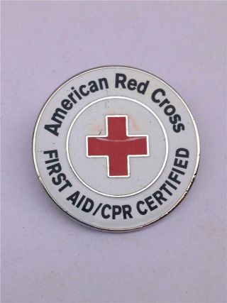 American Red Cross First Aid / Cpr Certified Clutch Back Lapel Pin