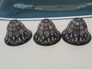 3 Tiffany Style Stained Glass Leaded Lamp Shade Small