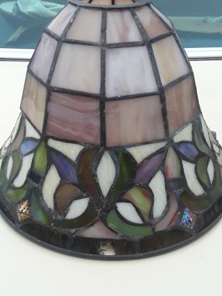 3 TIFFANY STYLE STAINED GLASS Leaded LAMP SHADE Small 2