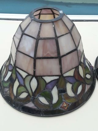 3 TIFFANY STYLE STAINED GLASS Leaded LAMP SHADE Small 3