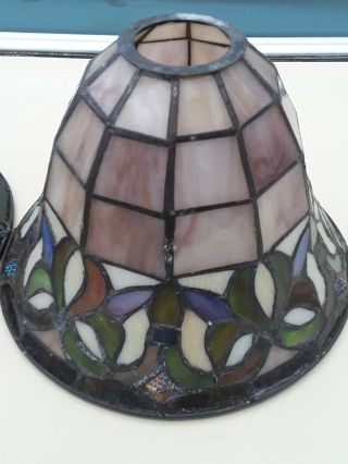 3 TIFFANY STYLE STAINED GLASS Leaded LAMP SHADE Small 4