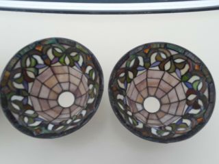 3 TIFFANY STYLE STAINED GLASS Leaded LAMP SHADE Small 6
