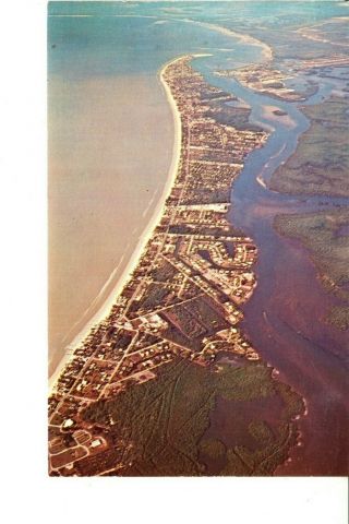 Estero Island,  Fl Aerial View Of Fort Myers Beach @ 1960