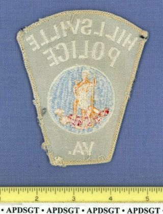 HILLSVILLE (Old Vintage) VIRGINIA Sheriff Police Patch ROC BORDER DAMAGE 2