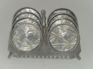Vintage Everlast Hand Forged Hammered Aluminum Coasters Set 8