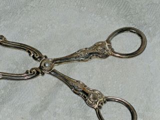 Sheffield Salad Tongs Silver Plated Made in Italy Kings Pattern 2