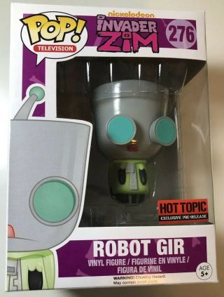 Funko Pop Nickelodeon Invader Zim Robot Gir 276 Hot Topic Exclusive Pre - Release