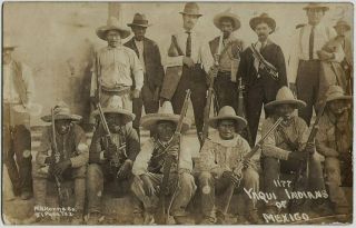 Rppc Real Photo Postcard Of Yaqui Indians Of Mexico Photographed By W.  H.  Horne