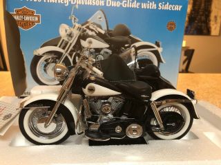 Franklin 1958 Harley Davidson Duo - Glide With Side Car 1:10 Scale Pre - Owned