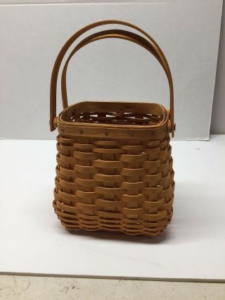 Longaberger Basket 7” Tall 7 1/2” Wide On The Bottom 6” Wide On Top With Handles