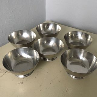 6 Vintage Stainless Steel Bowls - Made in Denmark - Danish Design - Midcentury 3