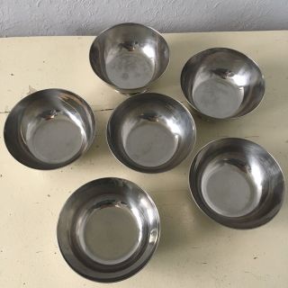 6 Vintage Stainless Steel Bowls - Made in Denmark - Danish Design - Midcentury 4