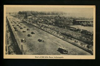 Car Auto Racing Postcard Indy 500 Indianapolis,  In Starting Line 1934 Vintage