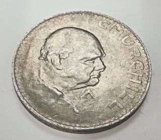 Winston Churchill Coin Crown Wwii Wwi Medal Silver London Queen Elizabeth Ii Uk